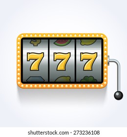 Lucky seven on slot machine