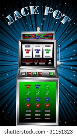 lucky seven slot machine vector illustration