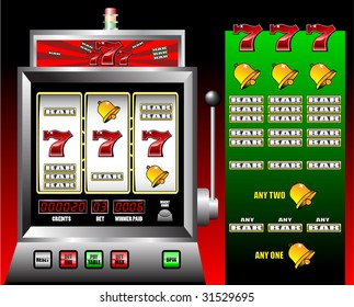 lucky seven slot machine vector illustration