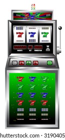  lucky seven slot machine vector illustration