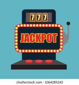 lucky sevens jackpot in golden slot machine. vector illustration