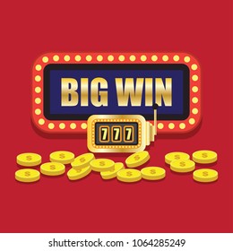 lucky sevens jackpot in golden slot machine. vector illustration