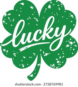 Lucky Shamrock Clover Typography Vector
