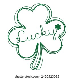 Lucky Shamrock Design Lucky and Blessed Shamrock love