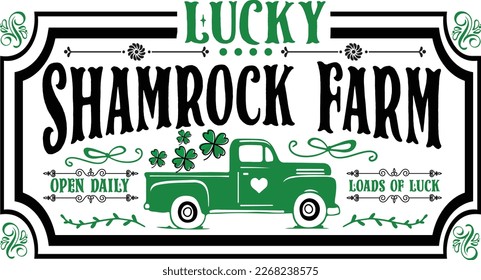 Lucky Shamrock Farms St Patrick Svg
