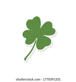 Lucky Shamrock. Four Leaf Clover Vector Clipart. Saint Patrick's Day