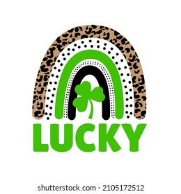 Lucky ,Shamrock,St. Patrick’s day rainbow Vector design