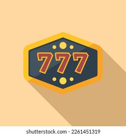Lucky slot icon flat vector. Casino machine. Seven machine