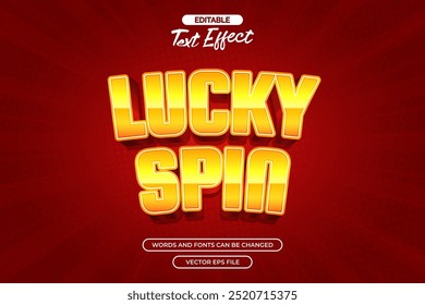 Lucky spin editable text effect