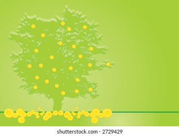 Lucky St. Patrick coin tree in fresh spring colors