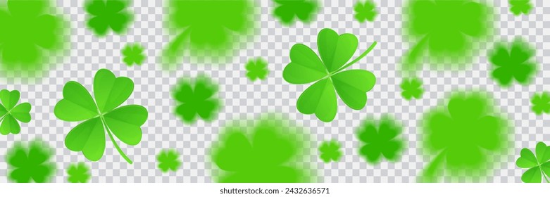 Lucky St Patrick pattern banner on transparent background.