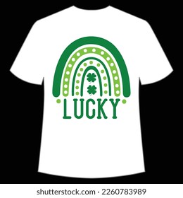 lucky St. Patrick's Day Shirt Print Template, Lucky Charms, Irish, everyone has a little luck Typography Design