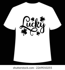 Lucky St. Patrick's Day Shirt Print Template, Lucky Charms, Irish, everyone has a little luck Typography Design