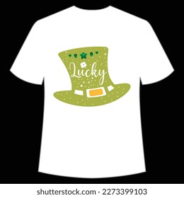 Lucky St. Patrick's Day Shirt Print Template, Lucky Charms, Irish, everyone has a little luck Typography Design