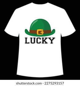 Lucky St. Patrick's Day Shirt Print Template, Lucky Charms, Irish, everyone has a little luck Typography Design