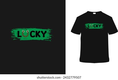 Lucky St. Patrick's Day T shirt Design, apparel, vector illustration, graphic template, print on demand, textile fabrics, retro style, typography, vintage, eps 10, element, tee