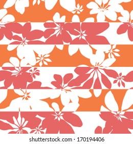 Lucky Stripe Pop Botanical Seamless Background Pattern