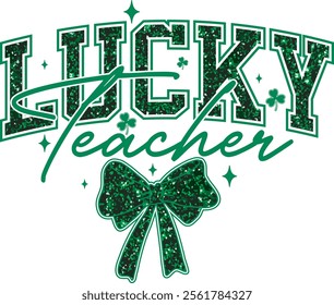 Lucky Teacher Shamrock Teacher St Patty's Day T-Shirt Design