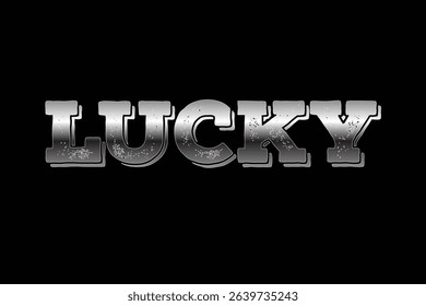 Lucky Text Effect in Red and White with Shadow