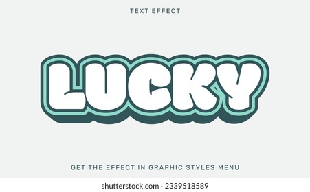 Lucky text effect template in 3d design