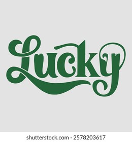 Lucky  text of saint patrick day vector typography transparent background