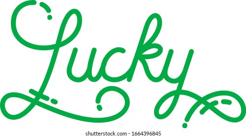 Lucky text vector written with a modern typography.