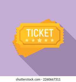 Lucky ticket icon flat vector. Chinese fortune. Asia cute