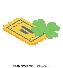 Lucky ticket icon isometric vector. Money game. Program box