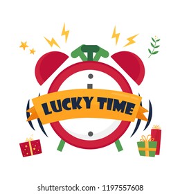 Lucky time clock vector