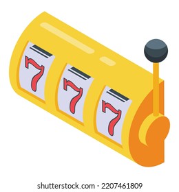 Lucky triple seven icon. Isometric of lucky triple seven vector icon for web design isolated on white background