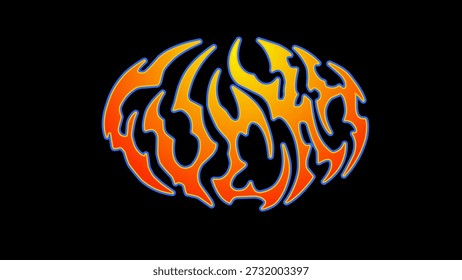 Diseño afortunado del Vector de la tipografía con el estilo ardiente, fluido de las letras, mirada atrevida y juguetona, ideal para la ropa, las pegatinas, los carteles, y el uso moderno de la marca