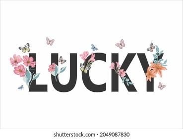 lucky vector art design hand drawn