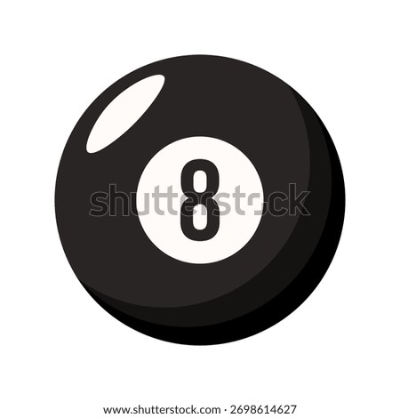 Lucky vector eight Billiard Ball isolated transparent background. Vector illustration of 8 Billiard Ball template design. Pool Ball with number eight. EPS 10.