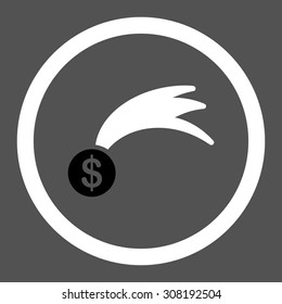 Lucky vector icon. This flat rounded symbol uses black and white colors and isolated on a gray background.
