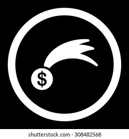 Lucky vector icon. This flat rounded symbol uses white color and isolated on a black background.