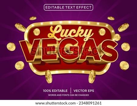 lucky vegas 3D editable text effect