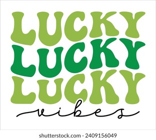 Camiseta Retro de vibraciones de suerte, camiseta del Día de San Patricio, Día de San Patricio, Cita de San Patricio, Retro de Shamrock, Retro Irlandés, Día de San Patricio, Afortunado, Archivo Cortado para Cricut y Silhouette