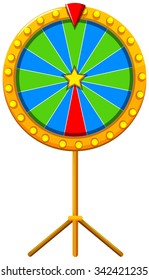 Lucky wheel with blue and green striped illustration