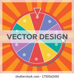 Lucky wheel, close up, vector illustration eps10