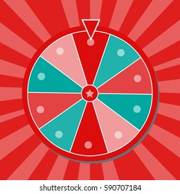 Lucky wheel, close up, vector illustration. Lucky wheel vector