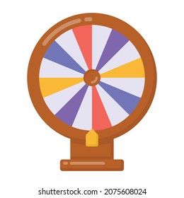 Lucky wheel in fat style icon, fortune game