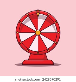 Lucky wheel, wheel of fortune cartoon vector illustration.