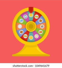 Lucky wheel icon. Flat illustration of lucky wheel vector icon for web