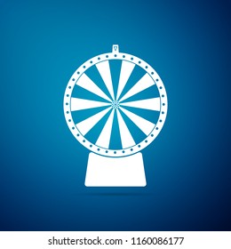 Lucky wheel icon isolated on blue background. Flat design. Vector Illustration