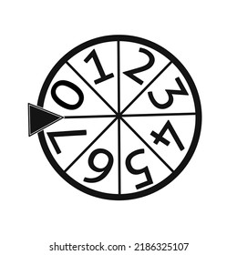 Glücksradsymbol mit einfachem Design