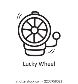 Lucky Wheel vector outline Icon Design illustration. Entertainment Symbol on White background EPS 10 File