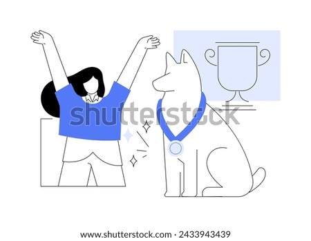 Lucky winner isolated cartoon vector illustrations. Dogs show winner with a cup and medal, canine sports, getting a victory, excited lucky pet, triumph day, golden award vector cartoon.