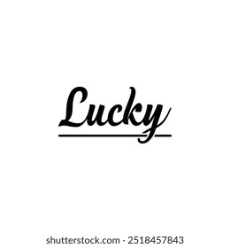 Lucky wordmark logo. I have used pen tool and letter to make it.