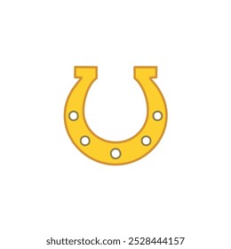 Lucky Yellow Horseshoe Vektorgrafik