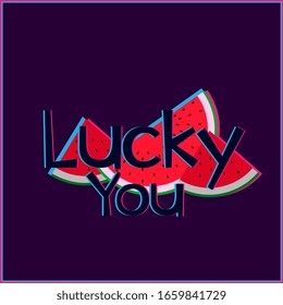lucky you, beautiful greeting card background or template banner with summer theme. vector design illustration